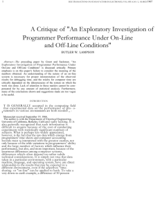 Butler Lampson - A Critique of “An Exploratory Investigation of