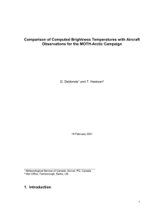 Comparison of computed brightness temperatures with aircraft