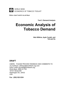 Tool 3. Demand Analysis - World Bank Internet Error Page