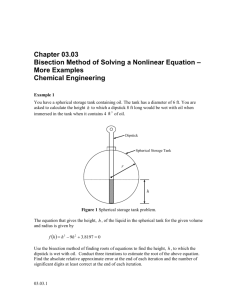 Bisection Method of Solving a Nonlinear Equation