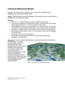 Individual Watershed Models - Oregon Natural Resource Education
