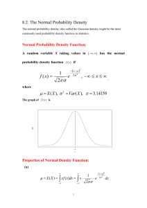 (II) The Normal Probability Density: