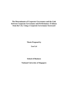 The Determinants of Corporate Governance Index and the Link