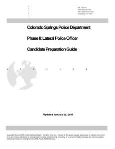 CSPD Entry & Lateral Candidate Preparation