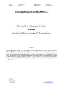 A Review of Error Performance & Availability