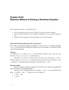Bisection Method of Solving Nonlinear Equations