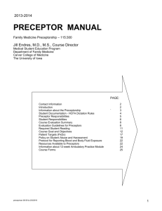 preceptor`s manual - University of Iowa Carver College of Medicine