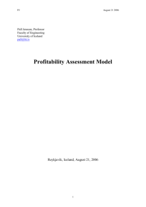 Description of the Profitability Model