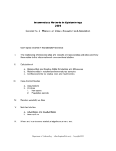 Intermediate Methods in Epidemiology 2008 Exercise No. 2