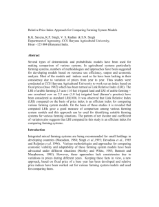 Relative Price Index Approach for Comparing Farming System Models