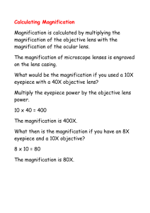 Calculating magnification