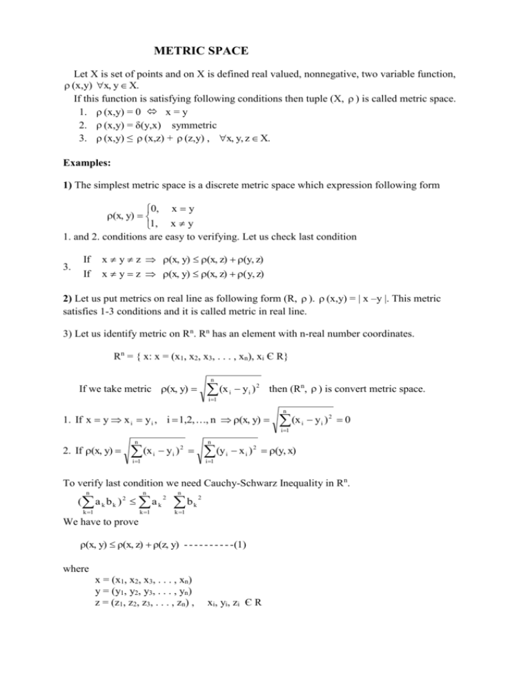 unbounded metric space