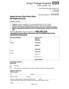Rapid Access Chest Pain Clinic Referral Form