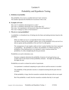 Topic 6 (Probability & Hypothesis Testing)