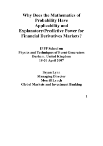 Probability in Derivative Valuation