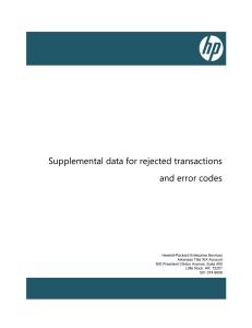 Supplemental data for rejected transactions and error codes