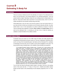 Methods for Estimating % Body Fat