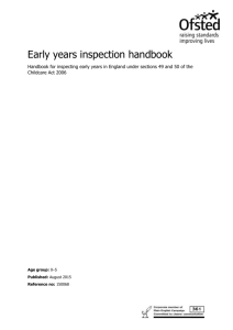Early years inspection handbook
