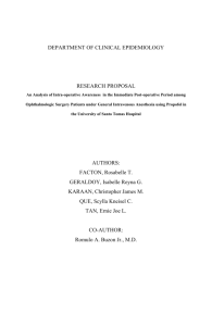 An Analysis of Intra-operative Awareness Among Ophthalmologic