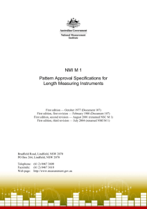 NMI M 1 Pattern Approval Specifications for Length Measuring