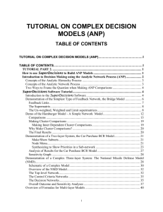 Manual for building ANP Decision Models
