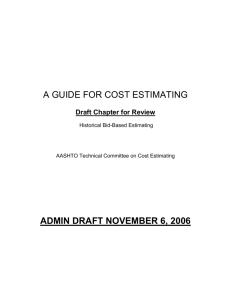 A Guide for Estimating using Historical Bid Prices