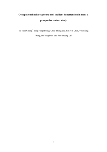 Occupational noise exposure and incidence of hypertension: Effects