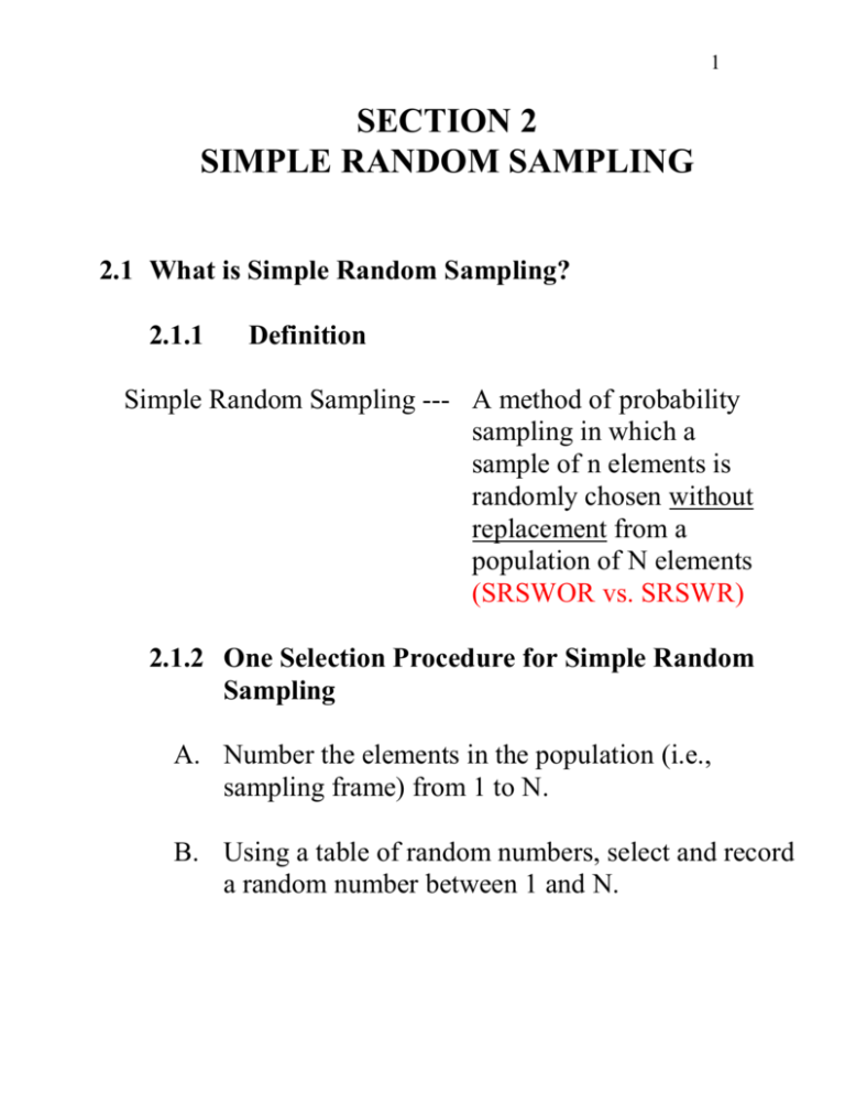 research paper simple random sampling