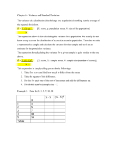 Chapter 6 – Variance and Standard Deviation