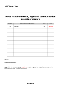 MP08 Environmental Apects & Comms Procedure