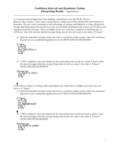 Confidence Intervals and Hypothesis Testing