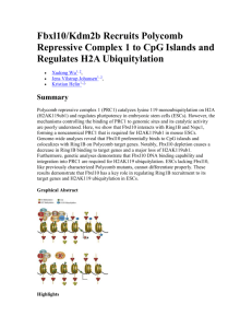 Fbxl10/Kdm2b Recruits Polycomb Repressive Complex 1