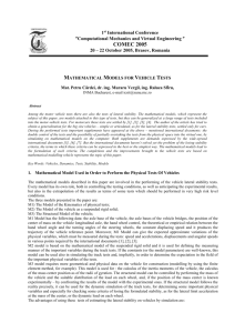 Mathematical Models for Vehicle Tests