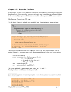 Chapter 5-21. Regression Post Tests