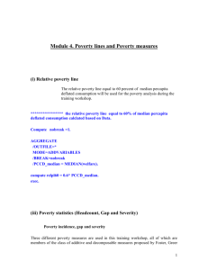 Module 4. Poverty lines and Poverty measures