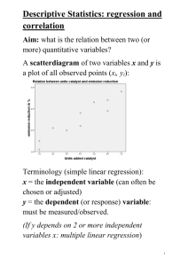 L2: Lecture notes Regression and Correlation