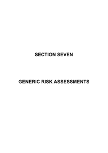 Infectious Diseases - Generic Risk Assessments