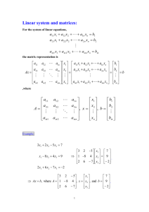 Linear system and matrices: