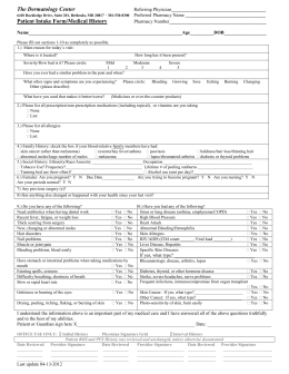 New Patient History Form