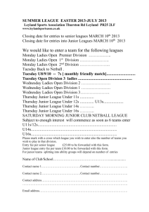 Entry Forms - Merseyside County Netball