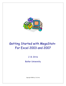MegaStat® User`s Guide