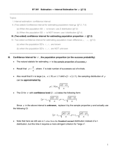 Chapter 7.3: Estimation - Interval Estimation for