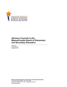 Advisory Councils to the Massachusetts Board of Elementary and