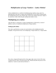 Multiplication of Large Numbers – Lattice Method
