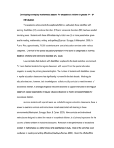 Developing exemplary mathematic lessons for exceptional children