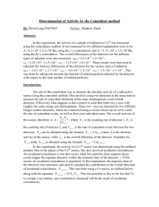 Determination of Activity by the Coincident method