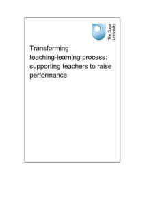 Transforming teaching-learning process: supporting teachers to