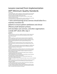 IAPT Minimum Quality Standards