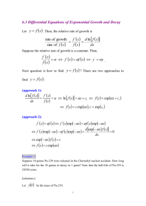 6.3 Differential equations of exponential growth and decay