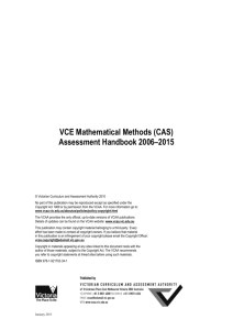VCE Mathematical Methods Assessment Handbook 2006-2014